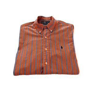Ralph Lauren Polo Button Up Orange And Blue Shirt